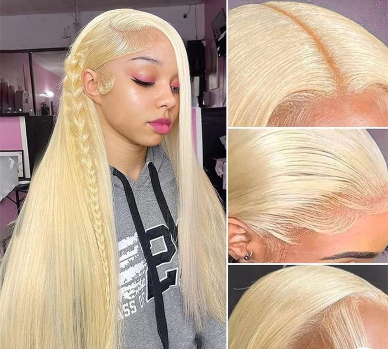 Kalton 613 Blonde Straight 13*4 Semi HD Lace Glueless Wig – 210% Density Human Hair